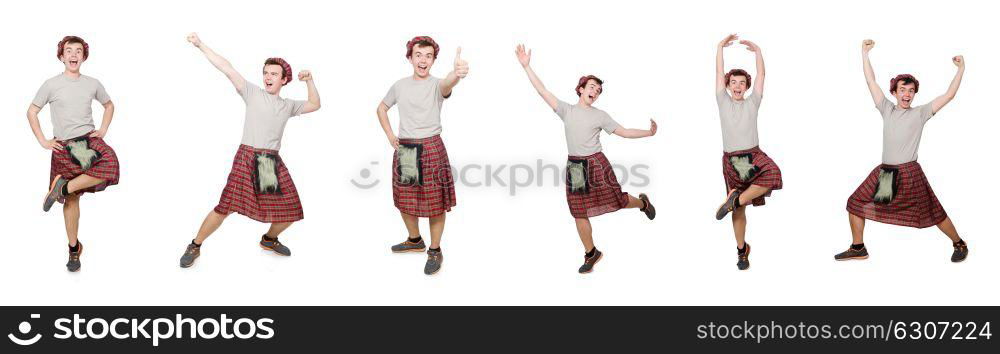 Funny scotsman isolated on white