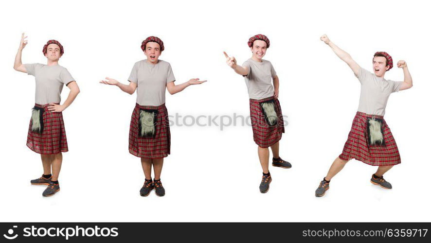 Funny scotsman isolated on white. The funny scotsman isolated on white