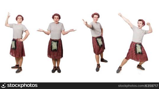 Funny scotsman isolated on white. The funny scotsman isolated on white