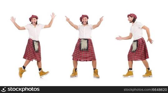 Funny scotsman isolated on white. The funny scotsman isolated on white