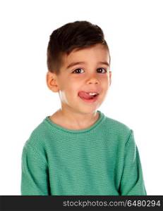 Funny small child with dark hair and black eyes. Funny small child with dark hair and black eyes isolated on a white background