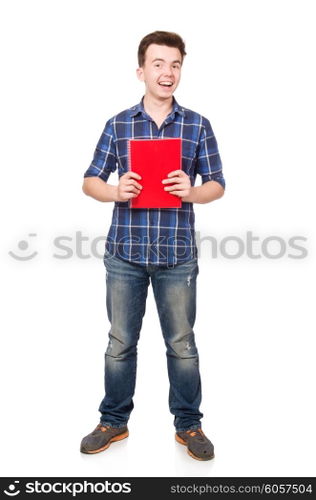 Funny student isolated on white