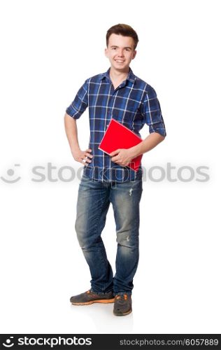 Funny student isolated on white
