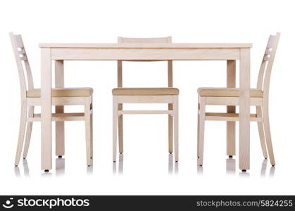 Furniture set with table and chair