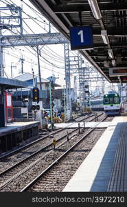 Fushimi-Inari Station is a railway station located in Fushimi-ku at tourists to visit come down the Fushimi Inari Shrine, Kyoto, Japan.