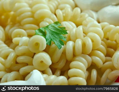 Fusilli - Italian pasta with cream sauce