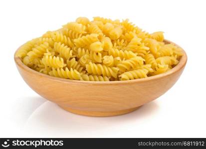 fusilli pasta in isolated on white background