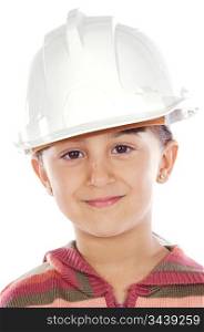 future engineer girl a over white background