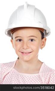 future engineer girl a over white background