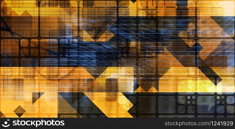 Futurism Abstract as a Blue Yellow Technology Background. Futurism Abstract