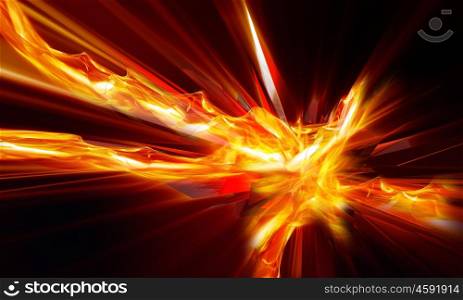 Futuristic abstract background. Explosion on black