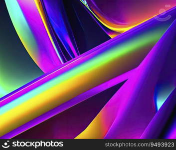 Futuristic abstract background with a blend of metallic and neon colors