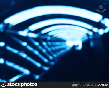 Futuristic blue corridor bokeh background. Futuristic blue corridor bokeh background hd