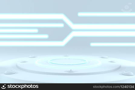 futuristic concept white abstract podium showcase. 3D rendering