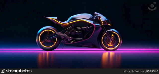 Futuristic Generic Motorcycle Concept Design with Colourful