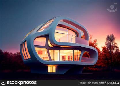 Futuristic House.  Generative AI
