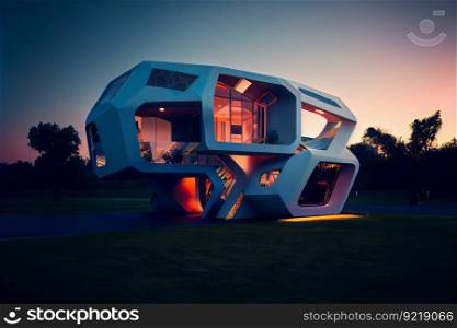 Futuristic House.  Generative AI 