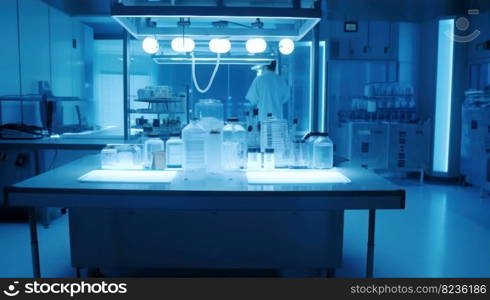 Futuristic lab pots. Science research. Generate Ai. Futuristic lab pots. Generate Ai