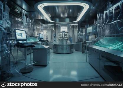 Futuristic laboratory room. Future modern. Generate Ai. Futuristic laboratory room. Generate Ai