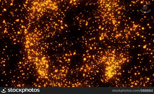 Futuristic of Big Bang, Shock Wave particles Explosions gold light In Space animation 3d rendering