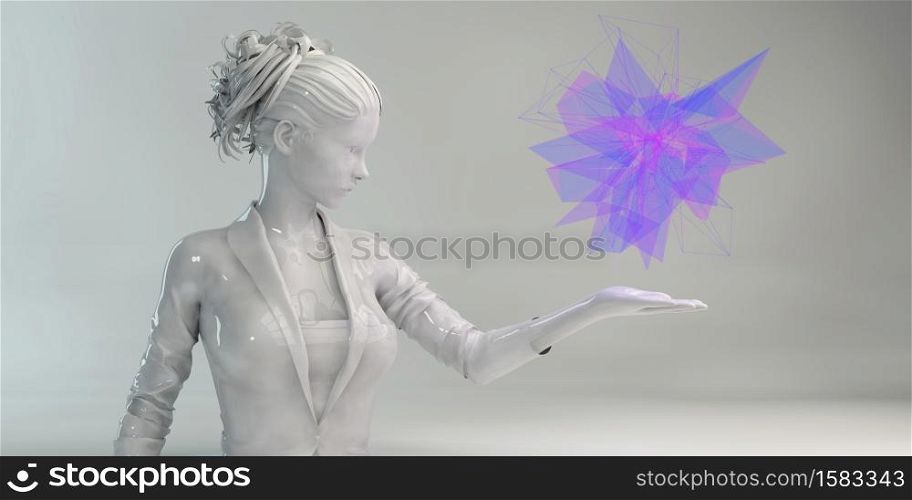 Futuristic Technology Background And Visual Data Of The Future. Futuristic Technology Background
