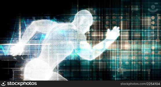 Futuristic Technology Portal with Digital Disruptive Technologies. Futuristic Technology