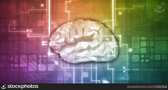 Futuristic Technology with Autonomous AI Brain Tech. Futuristic Technology