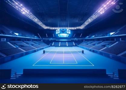 Futuristic tennis court. Sport padel. Generate Ai. Futuristic tennis court. Generate Ai