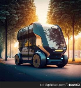 Futuristic transport concept, ai generated illustration. Self-driving car - autonomous car Futuristic transport concept, ai generated illustration. Self-driving car - autonomous car