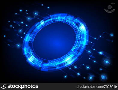 Futuristic User Interface HUD, digital circle with circuit line