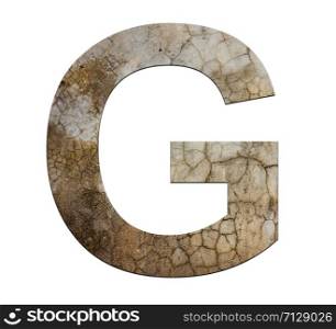 g letter cracked cement texture isolate