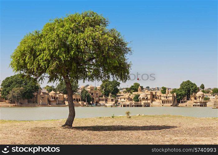Gadsisar (Gadisagar) lake in Jaisalmer, Rajasthan, India