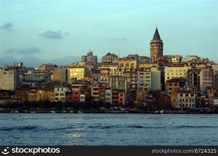 Galata and Golden horn in Istanbul, Turkey