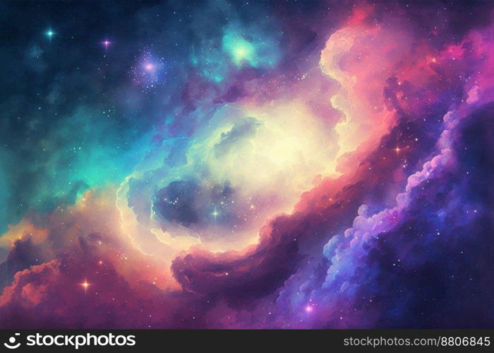 Galaxy background and pastel color