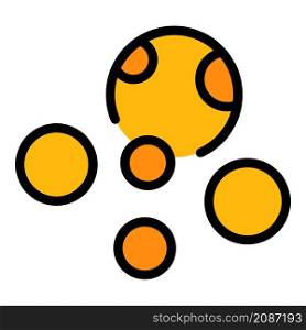Galaxy planets icon. Outline galaxy planets vector icon color flat isolated. Galaxy planets icon color outline vector