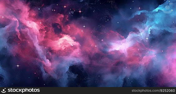 Galaxy texture with stars and beautiful nebula in the background, in the style of dark pink and dark gray by generative AI