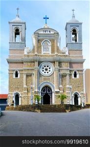 Galle, Sri Lanka - November 21, 2016  Exterior view of the Church of All Saints in the historic Galle Fort.