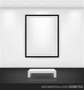 Gallery room with frames vector illustration.. Gallery room with frames vector illustration
