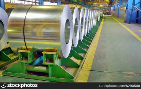 galvanized steel coils inside of plant