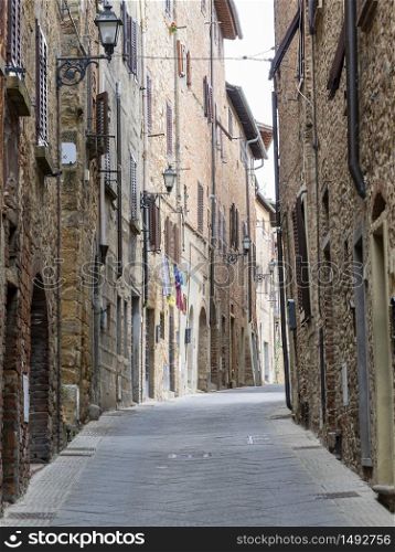 Gambassi Terme, Florence, Tuscany, Italy: buildings of the medieval city. Street
