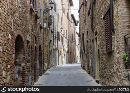 Gambassi Terme, Florence, Tuscany, Italy: buildings of the medieval city. Street