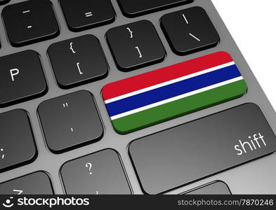 Gambia keyboard image with hi-res rendered artwork that could be used for any graphic design.. Gambia