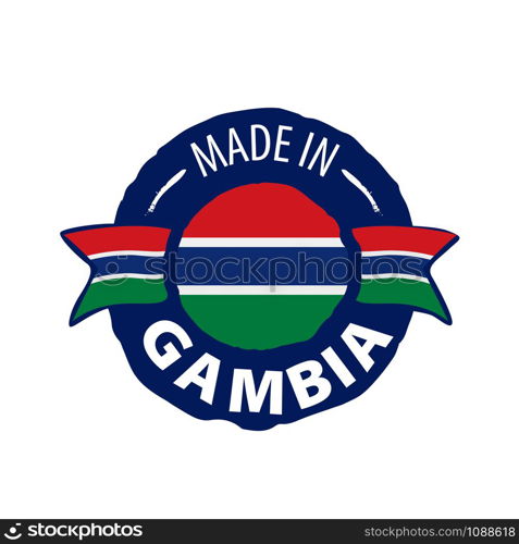 Gambia national flag, vector illustration on a white background. Gambia flag, vector illustration on a white background