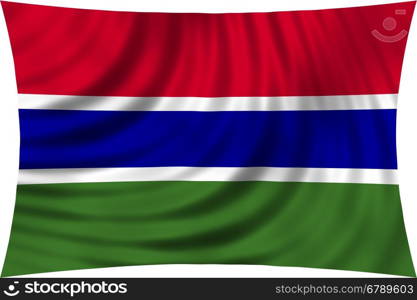 Gambian national official flag. African patriotic symbol, banner, element, background. Correct colors. Flag of the Gambia waving, isolated on white, 3d illustration