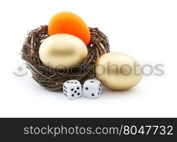 Gamble and risk dangers in troubled economic environment impact savings and nest eggs. Problems are danger to pension, retirement, business, and personal savings goals.