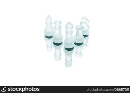 Game in chess, chessmen isolated close up