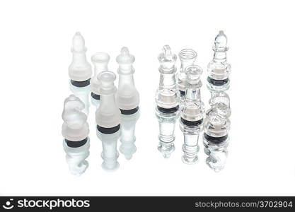 Game in chess, chessmen isolated close up