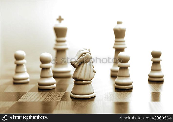 Game of chess toned in sepia