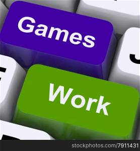 Games Work Keys Show Working or Playing Time Management. Games Work Keys Showing Working or Playing Time Management