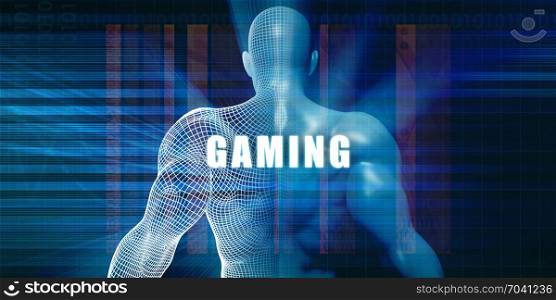 Gaming as a Futuristic Concept Abstract Background. Gaming
